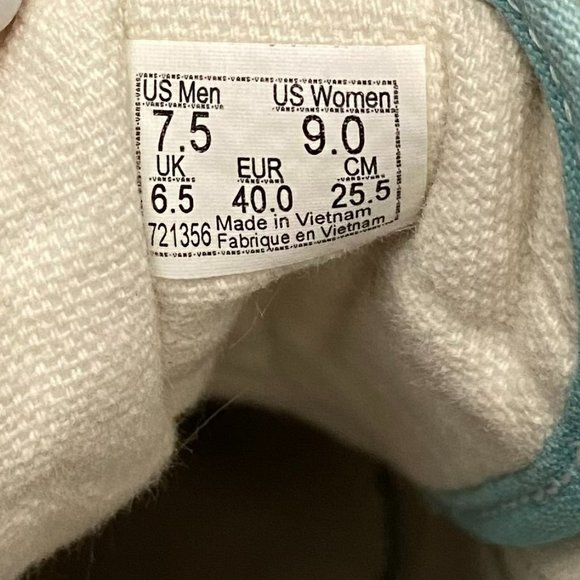 Vans Old Skool SK8 Teal ~ Size 9 Women's, 7.5 Men's - Picture 6 of 7